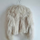 GENUINE MONGOLIAN FUR COAT - CREAM