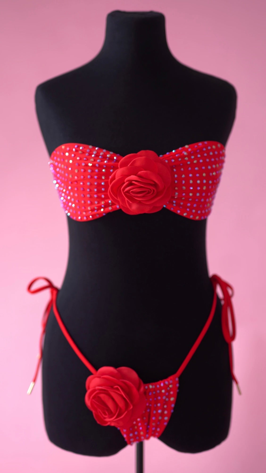 RHINESTONE ROSE BIKINI BOTTOM