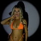 RHINESTONE BIKINI TOP - ORANGE