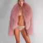 GENUINE MONGOLIAN FUR COAT - BLUSH PINK