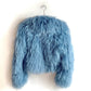 GENUINE MONGOLIAN FUR COAT - BLUE