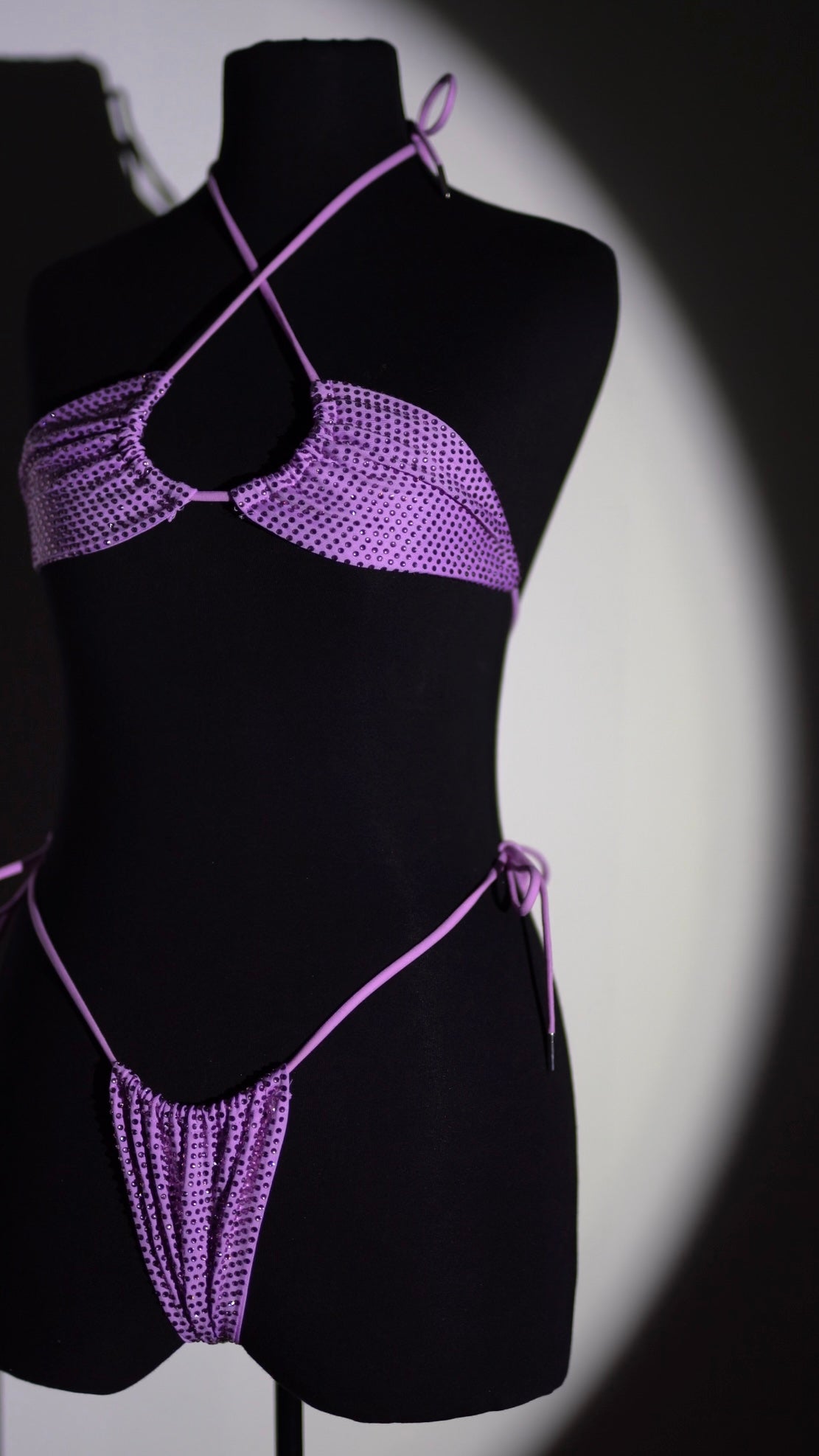 RHINESTONE BIKINI TOP - VIOLET