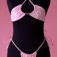 RHINESTONE BIKINI TOP - BABY PINK