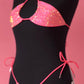 RHINESTONE BIKINI TOP - HOT PINK