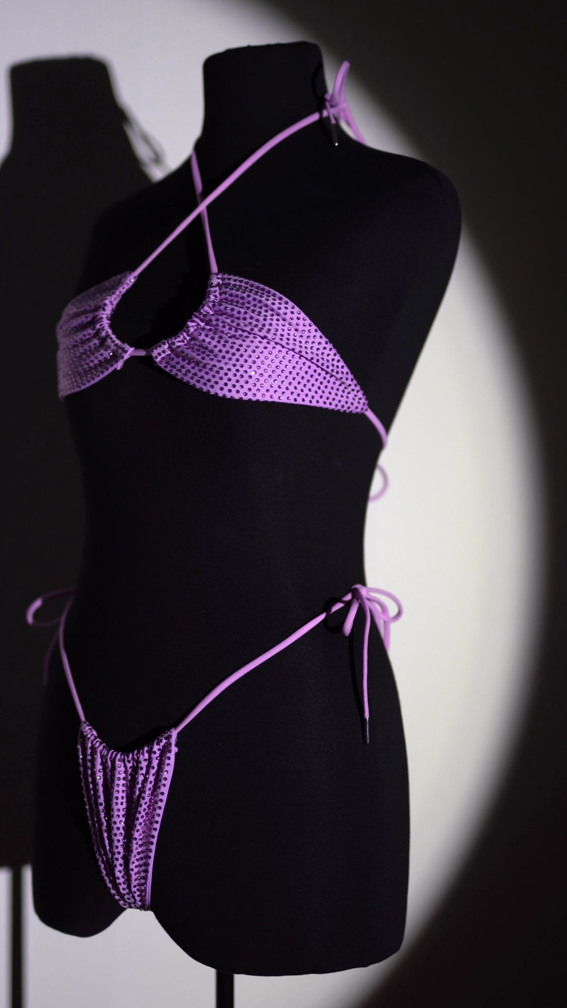 RHINESTONE BIKINI TOP - VIOLET