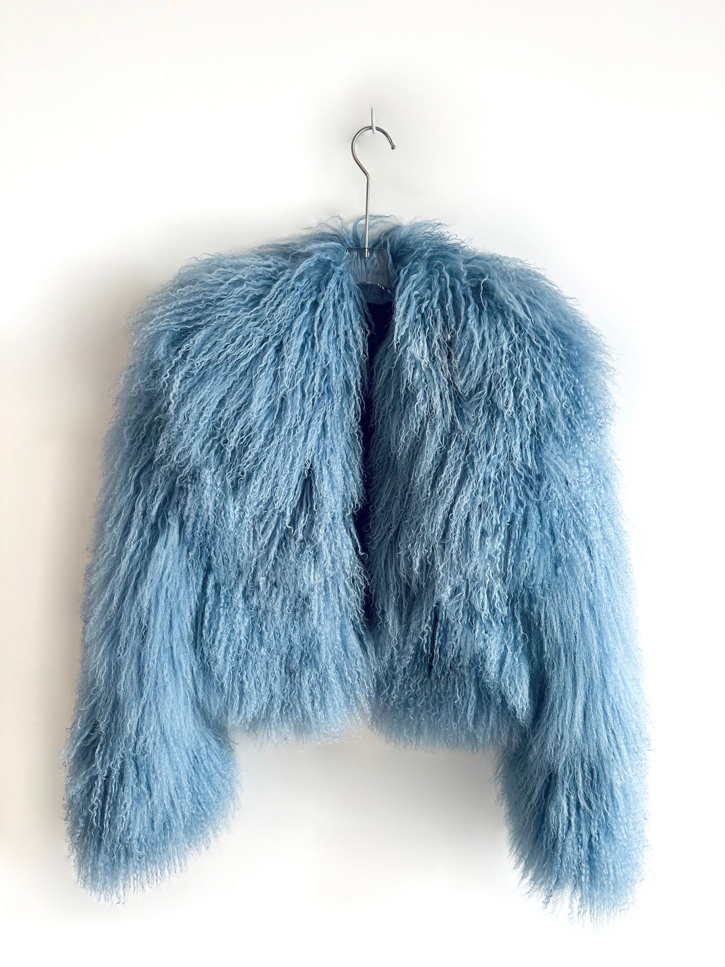 GENUINE MONGOLIAN FUR COAT - BLUE