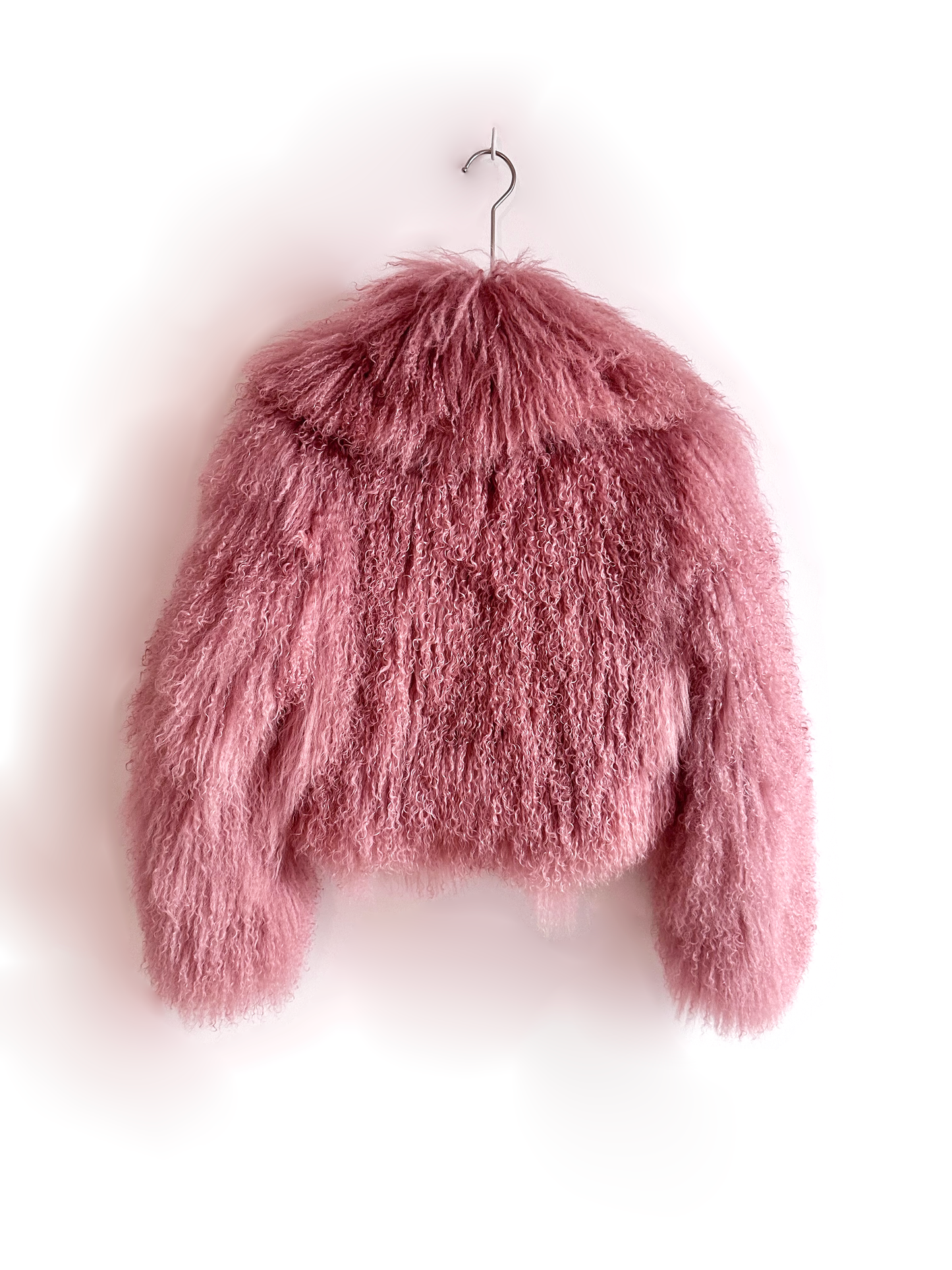 GENUINE MONGOLIAN FUR COAT - BLUSH PINK