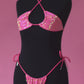 RHINESTONE BIKINI TOP - HOT PINK