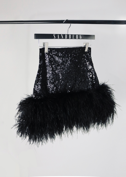 OSTRICH FEATHER MINI SKIRT